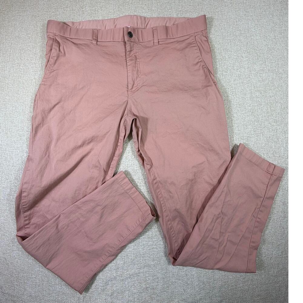 Fabletics Men 38x34 Salmon Athletic Fit Stretch Chino Casual Travel Golf Pants